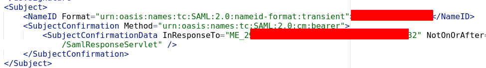 Field NameID in SAML data 